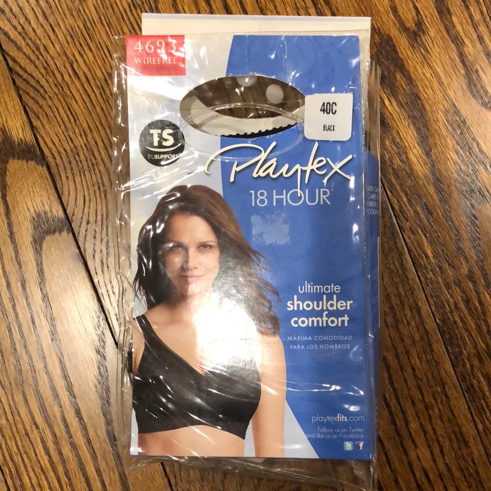 New! Playtex wire free black bra 40C